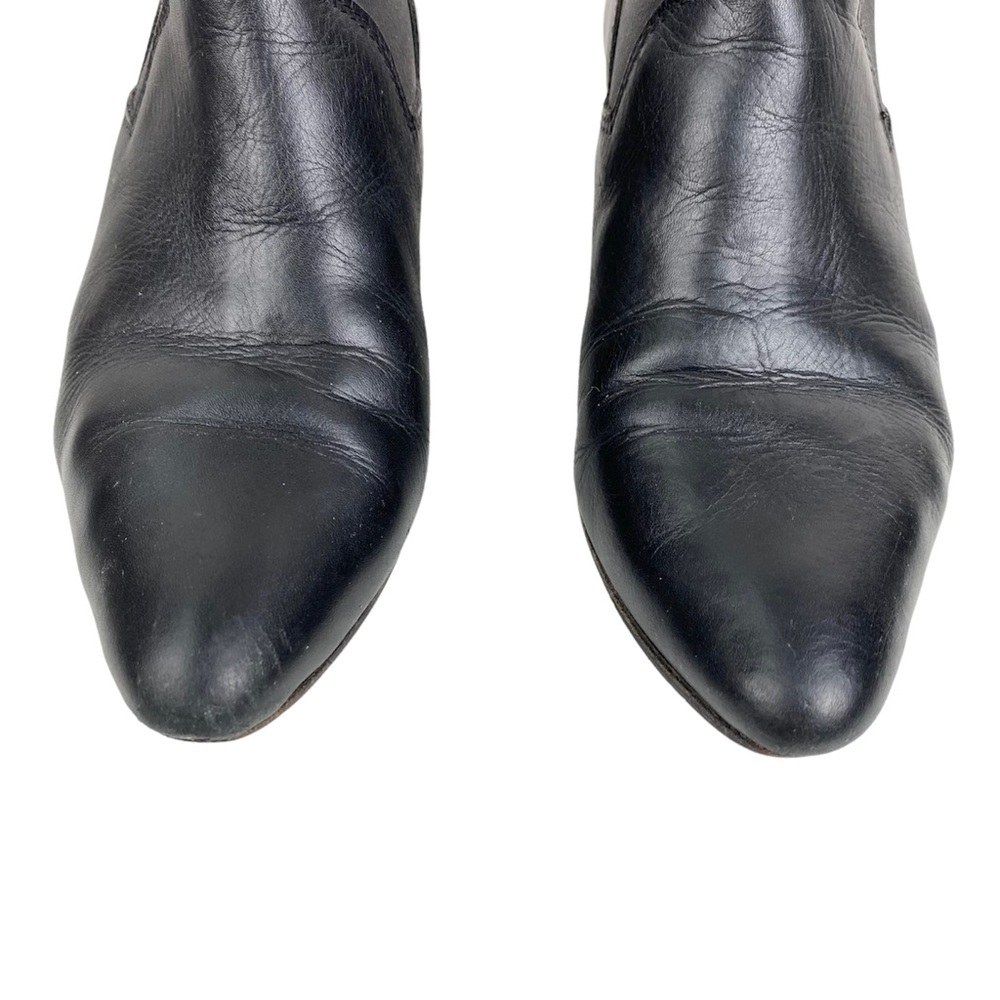 Acne Studios Alma Mid Heel Pull On Leather Ankle Boots in Black 39 0580 - Picture 6 of 15